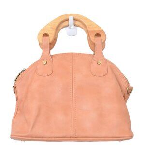 Sasha+Sofi Wood Handle Satchel Boho Minimalist Handbag Purse